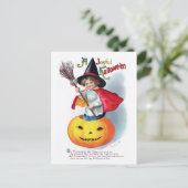 Ellen H. Clapsaddle: Little Pumpkin Witch Briefkaart (Staand voorkant)