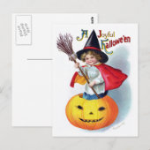 Ellen H. Clapsaddle: Little Pumpkin Witch Briefkaart (Voorkant / Achterkant)