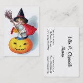 Ellen H. Clapsaddle: Little Pumpkin Witch Visitekaartje (Voorkant / Achterkant)