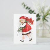 Ellen H. Clapsaddle: Meisje met de Bloemen van Feestdagenkaart (Staand voorkant)