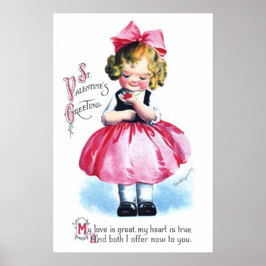 Ellen H. Clapsaddle: Meisje met hart Poster (Voorkant)