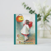 Ellen H. Clapsaddle: Meisje met Jack O'Lantern Briefkaart (Staand voorkant)