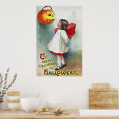 Ellen H. Clapsaddle: Meisje met Jack O'Lantern Poster (Keuken)