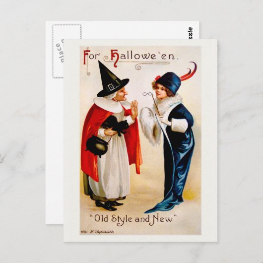 Ellen H. Clapsaddle: Oude stijl en nieuw Briefkaart (Voorkant / Achterkant)