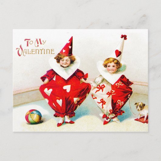 Ellen H. Clapsaddle Pierrot Children Valentijn Feestdagenkaart (Voorkant)