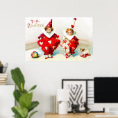 Ellen H. Clapsaddle Pierrot Children Valentijn Poster (Thuiskantoor)