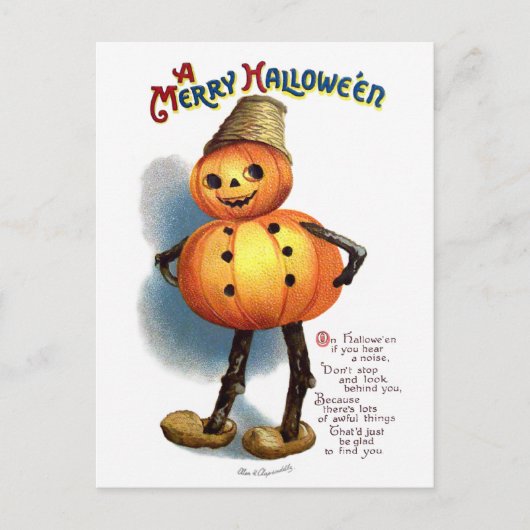 Ellen H. Clapsaddle: Pumpkin Boy Briefkaart (Voorkant)