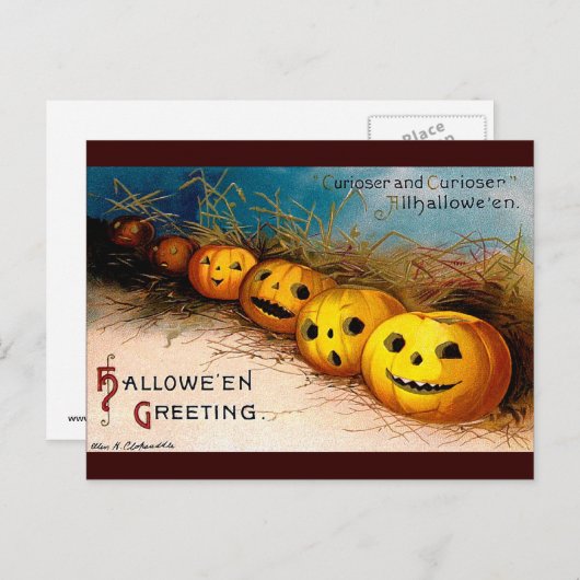 Ellen H. Clapsaddle: Pumpkin Row Briefkaart (Voorkant / Achterkant)