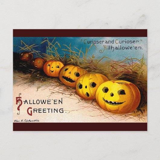 Ellen H. Clapsaddle: Pumpkin Row Briefkaart (Voorkant)