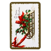 Ellen H. Clapsaddle: Sledge met Holly Magneet (Verticaal)