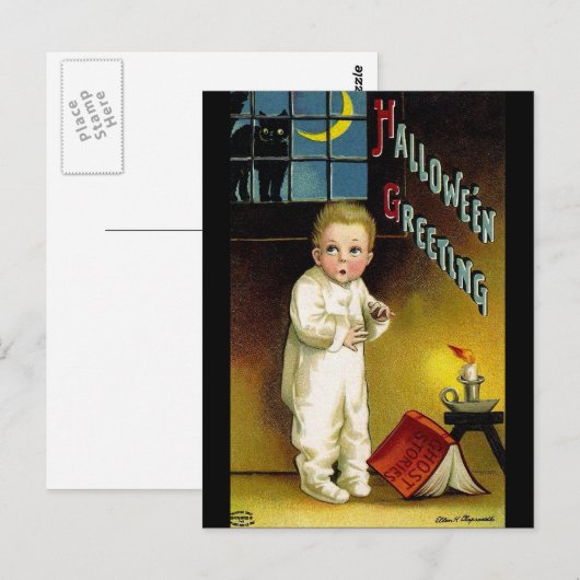 Ellen H. Clapsaddle: Spooky Halloween Briefkaart (Voorkant / Achterkant)