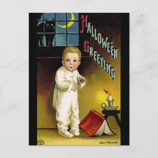 Ellen H. Clapsaddle: Spooky Halloween Briefkaart (Voorkant)