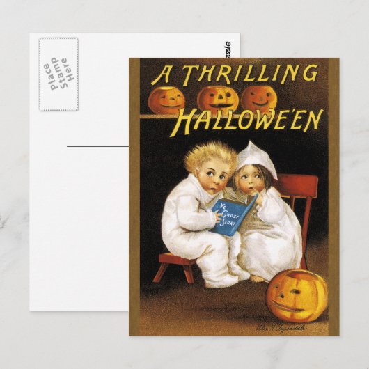 Ellen H. Clapsaddle: Thrilling Halloween Briefkaart (Voorkant / Achterkant)