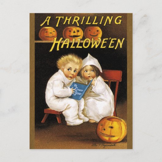 Ellen H. Clapsaddle: Thrilling Halloween Briefkaart (Voorkant)