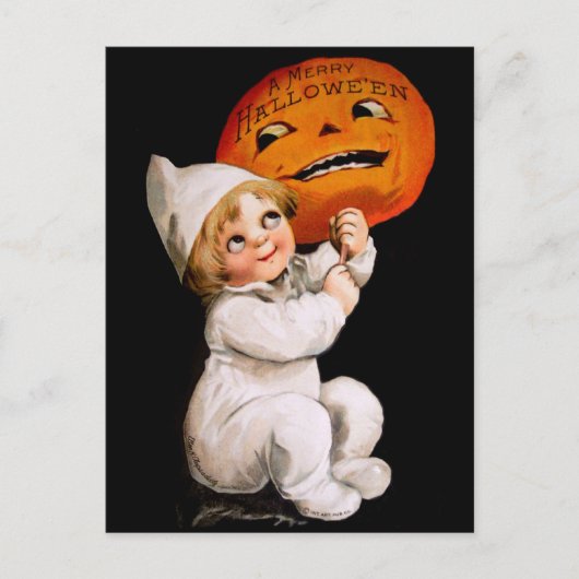 Ellen H. Clapsaddle: Toddler met Pumpkin Briefkaart (Voorkant)