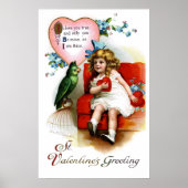 Ellen H. Clapsaddle: Valentine Girl with Parrot Poster (Voorkant)
