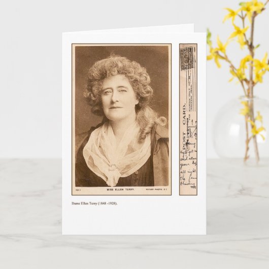 Ellen Terry Wenskaart Kaart (Gele Bloem)
