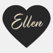 Ellen white gold Handwriting Aufkleber Herz Hart Sticker (Voorkant)