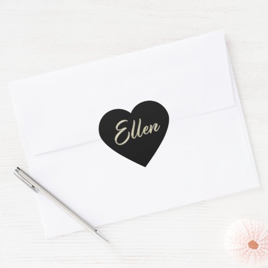 Ellen white gold Handwriting Aufkleber Herz Hart Sticker (Envelop)