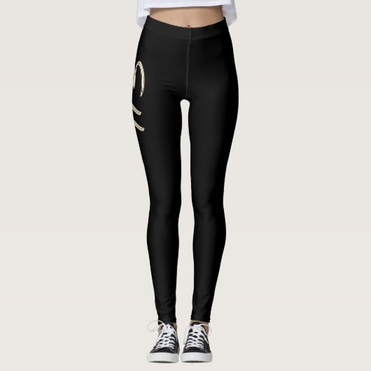 Ellen white gold Handwriting Hose Leggings (Voorkant)