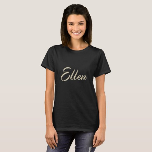 Ellen white gold Handwriting Shirt T-Shirt (Voorkant volledig)