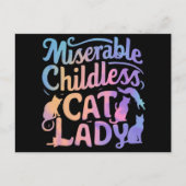 Ellendige kinderloze kattenvrouw briefkaart (Voorkant)