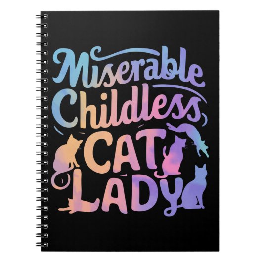 Ellendige kinderloze kattenvrouw notitieboek (Voorkant)