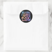 Ellendige kinderloze kattenvrouw ronde sticker (Tas)