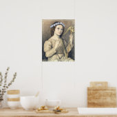 Ellenrieder - Bloemenkind Met Harp Poster (Keuken)