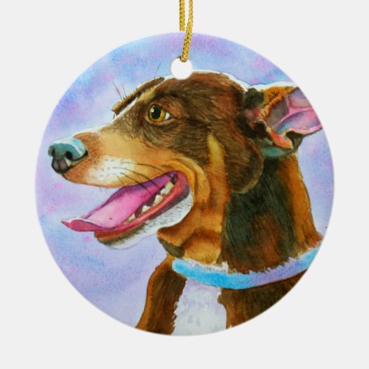 Ellen's Rat Terrier-kerstversiering Keramisch Ornament (Voorkant)