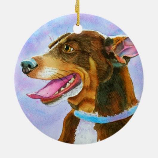 Ellen's Rat Terrier-kerstversiering Keramisch Ornament (Achterkant)