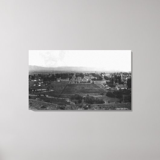 Ellensburg, WA Birds Eye Uitzicht van de stadfoto Canvas Afdruk (Voorkant)