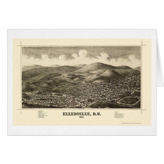 Ellenville, NY Panoramic Map - 1887 (Voorkant Horizontaal)