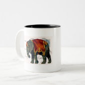  ellephant Briefkaart Digital Art Tweekleurige Koffiemok (Voorkant links)