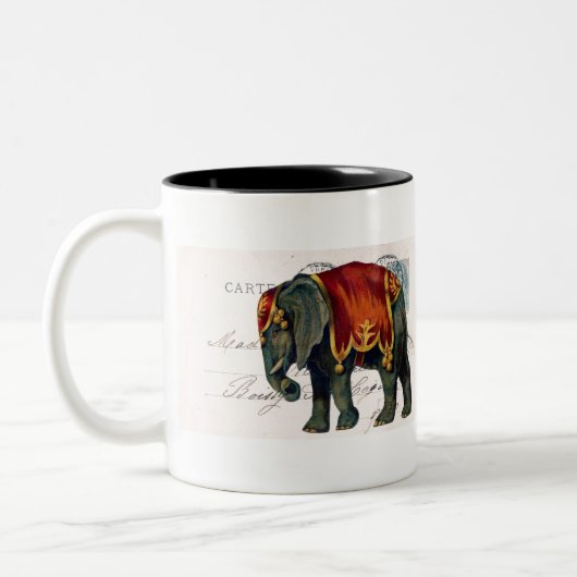  ellephant Briefkaart Digital Art Tweekleurige Koffiemok (Links)