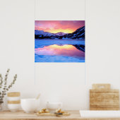 Ellery Lake bij zonsondergang Poster (Keuken)
