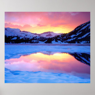 Ellery Lake bij zonsondergang Poster