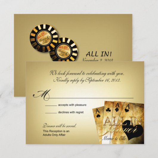 Elle's Las Vegas Wedding RSVP (Voorkant / Achterkant)