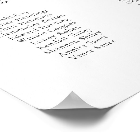 Ellesmere 16 tafel + bruidstafel zitgrafiek poster (Hoek)