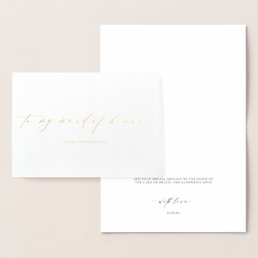 Ellesmere aan mijn bruidsmeisje trouwdag folie kaarten (Display)