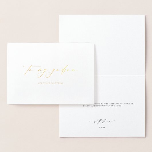 Ellesmere aan mijn Godszoon over uw doop Folie Kaarten (Display)