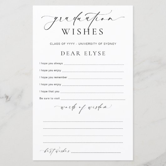 Ellesmere Afstuderen Wishes (Voorkant)