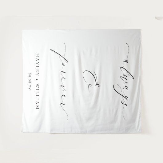 Ellesmere Always & Forever Trouwcitaat Achtergrond Wandkleed (Voorkant (horizontaal))