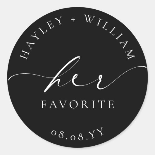 Ellesmere Black Haar Favoriet Ronde Sticker (Voorkant)