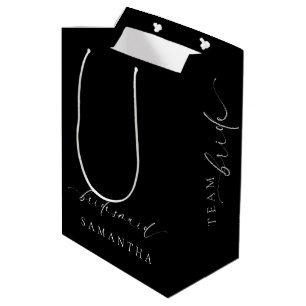 Ellesmere Black Minimalistische Trouw Bruidsmeisje Medium Cadeauzakje
