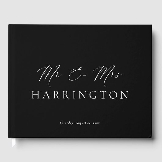 Ellesmere Black Mr & Mrs Wedding Gastenboek (Voorkant)