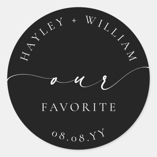 Ellesmere Black Onze Favoriet Ronde Sticker (Voorkant)