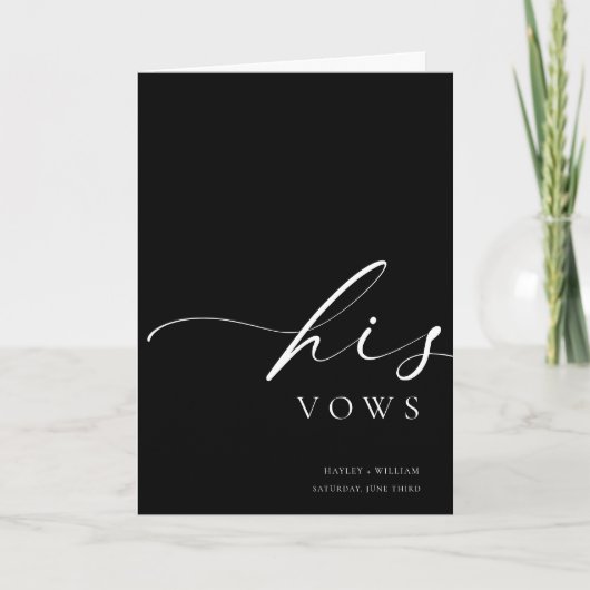 Ellesmere Black Zijn Vows Wedding Kaart (Voorkant)