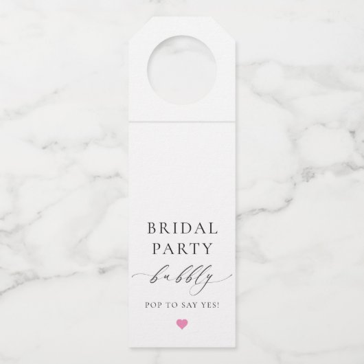 Ellesmere Bridal Party Bottle Hanger Label (Voorkant)