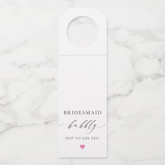 Ellesmere Bridesmaid Bubble Bottle Hanger Label (Voorkant)